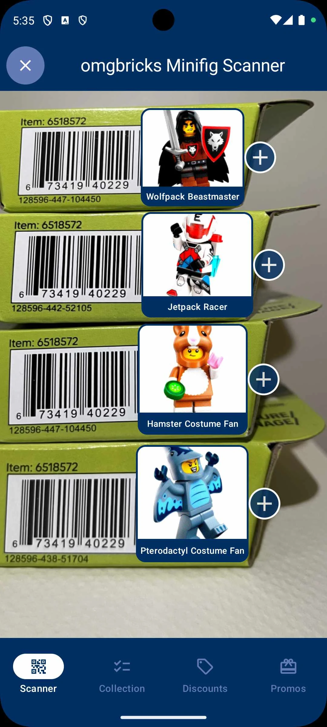omgbricks Minifigure Scanner screenshot