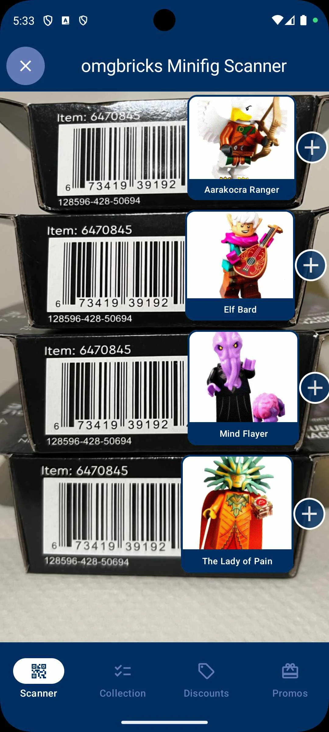 omgbricks Minifigure Scanner screenshot